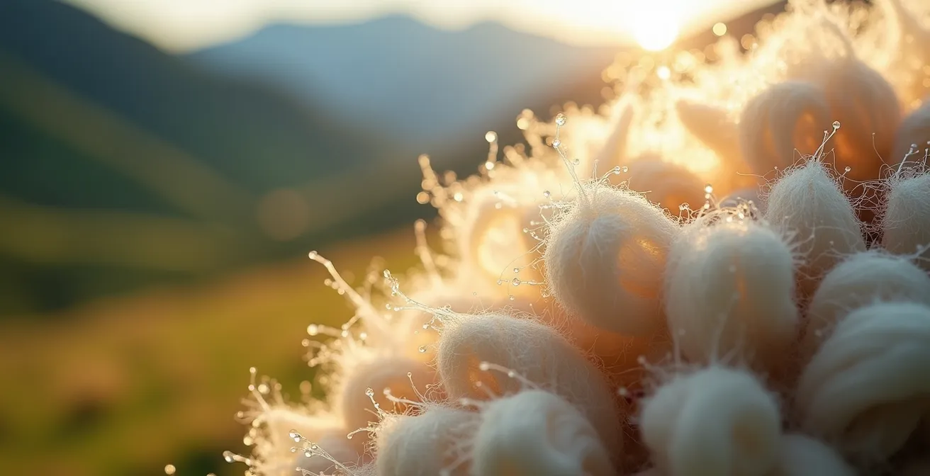 Troupeau de moutons mérinos dans les pâturages des Pyrénées françaises au lever du soleil